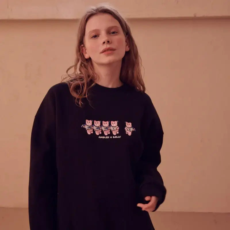 Bellygom x Ambler - Run Away Belly! Unisex Overfit Sweatshirt - Bellygom x Ambler - Sweatshirt - Harumio