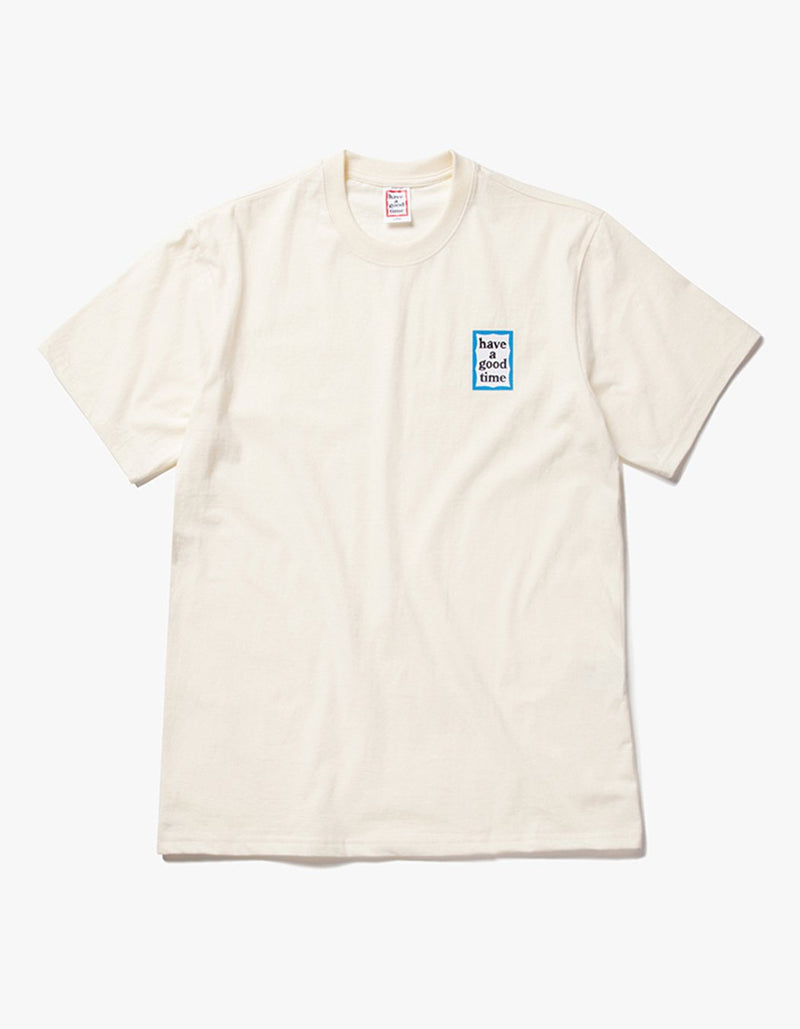 have a good time - Mini Blue Frame Short Sleeve T-shirt - Cream