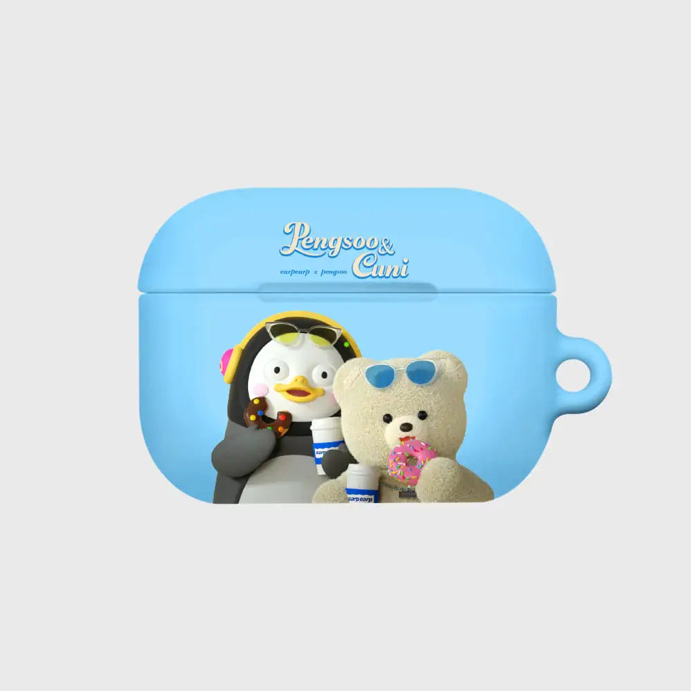 Earpearp x Pengsoo - Coffee and Donut AirPods Hard Case (Sky Blue) - Earpearp x Pengsoo - AirPods Case - Harumio