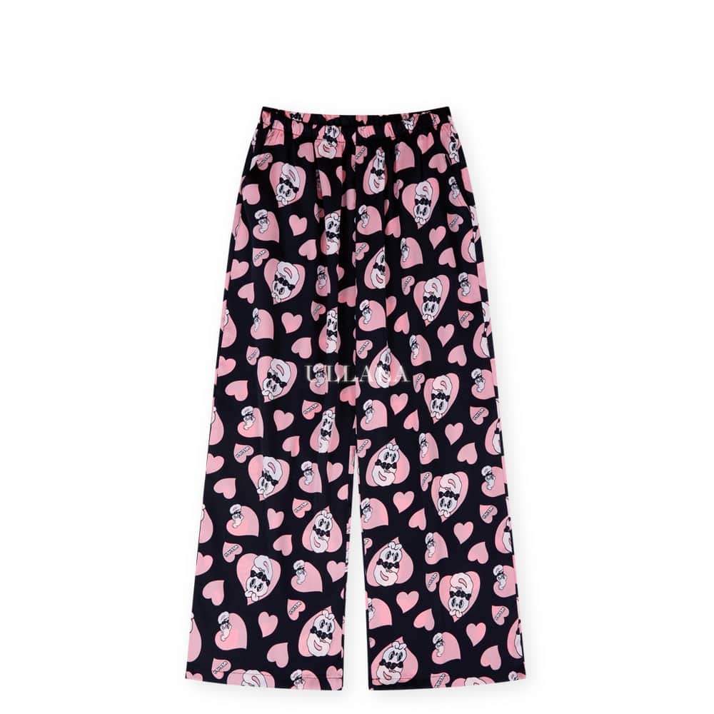 Esther Bunny x Ullala - Chic Bunny Long Sleeve Black Pajamas Set - Esther Bunny x Ullala - Clothing - Harumio
