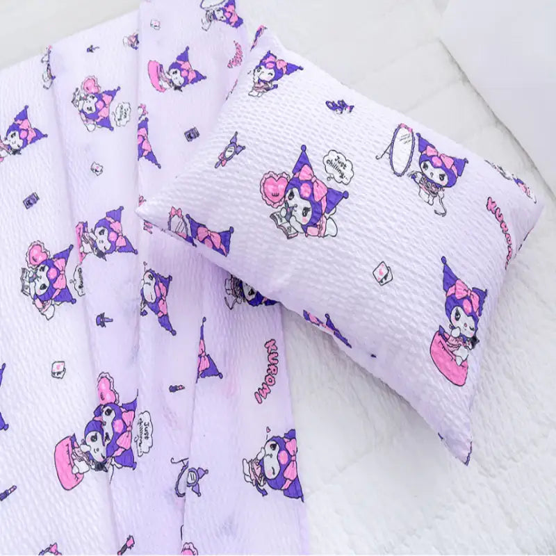 NARA HOME DECO X Kuromi - Bamboo Ripple Summer Bedding Set Of 2 - NARA HOME DECO - Bedding Set - Harumio