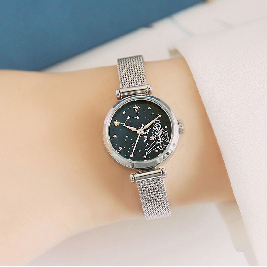 Le Petit Prince x OST - Blue Constellation Silver Mesh Watch