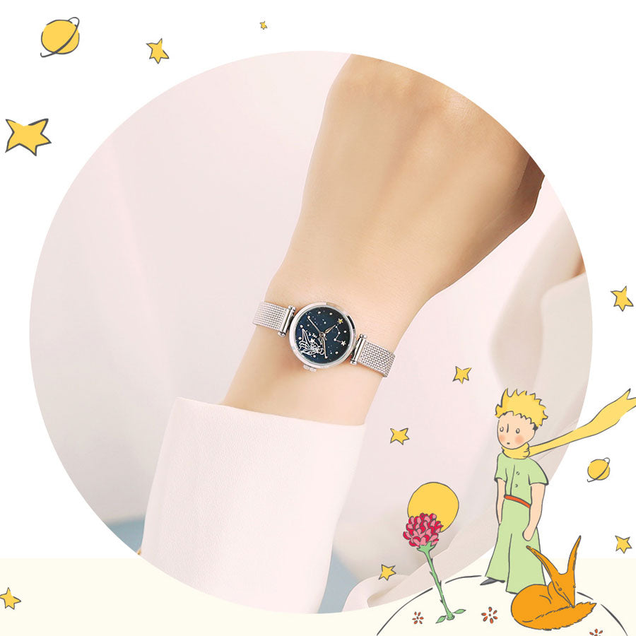 Le Petit Prince x OST - Blue Constellation Silver Mesh Watch
