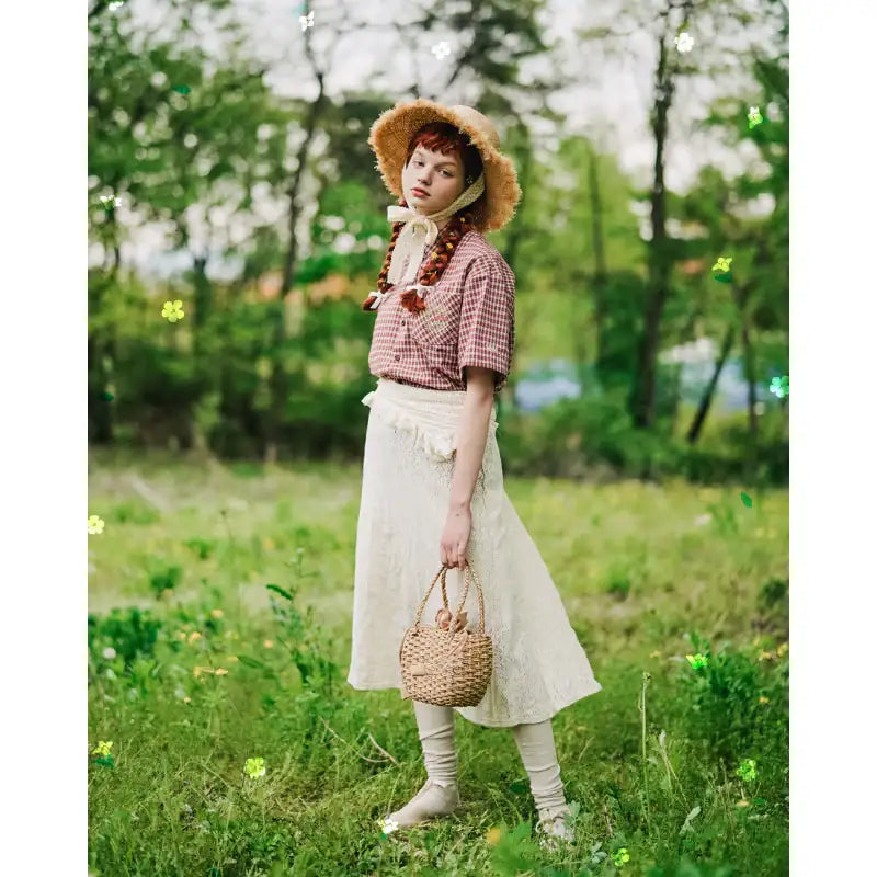 WVProject x Anne of Green Gables - Checkered Short Sleeve Shirt - WVProject - Shirts - Harumio