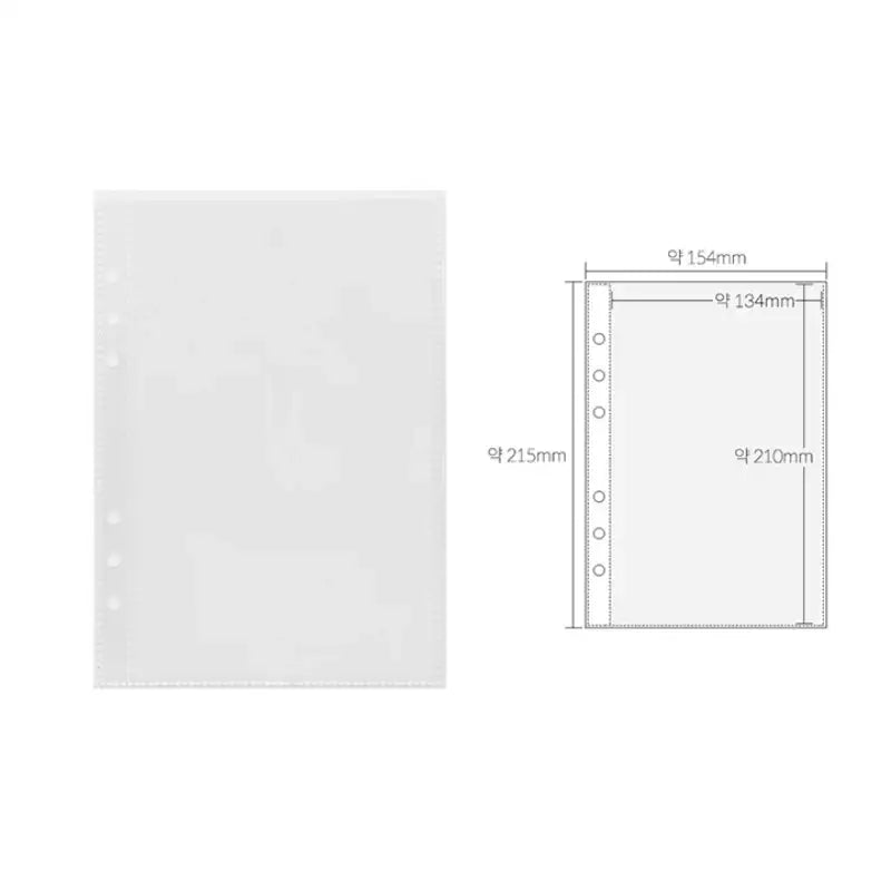 Yudaeng - A5 - 6 Hole Diary Clear File Storage Inlay - Yudaengdotcom - Binder Pockets - Harumio