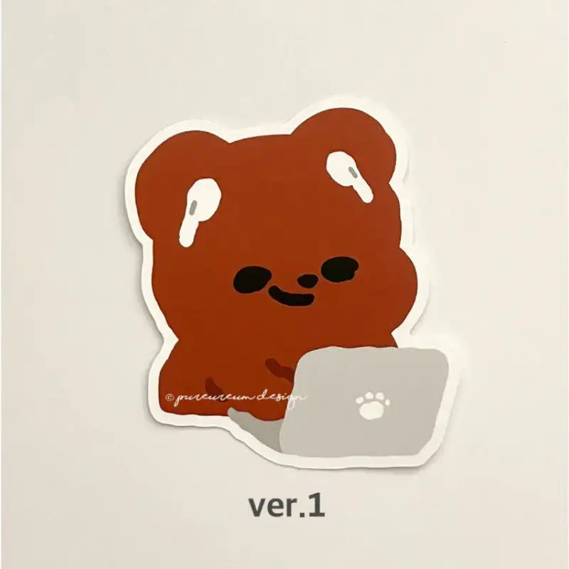 Pureureumdesign - Cupid Bear Study Removable Piece Sticker - Pureureumdesign - Sticker - Harumio