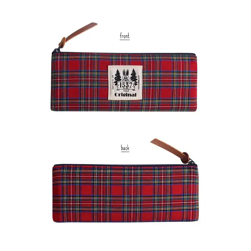1537 - Tartan Check Pen Case - 1537 - Pen & Pencil Cases - Harumio