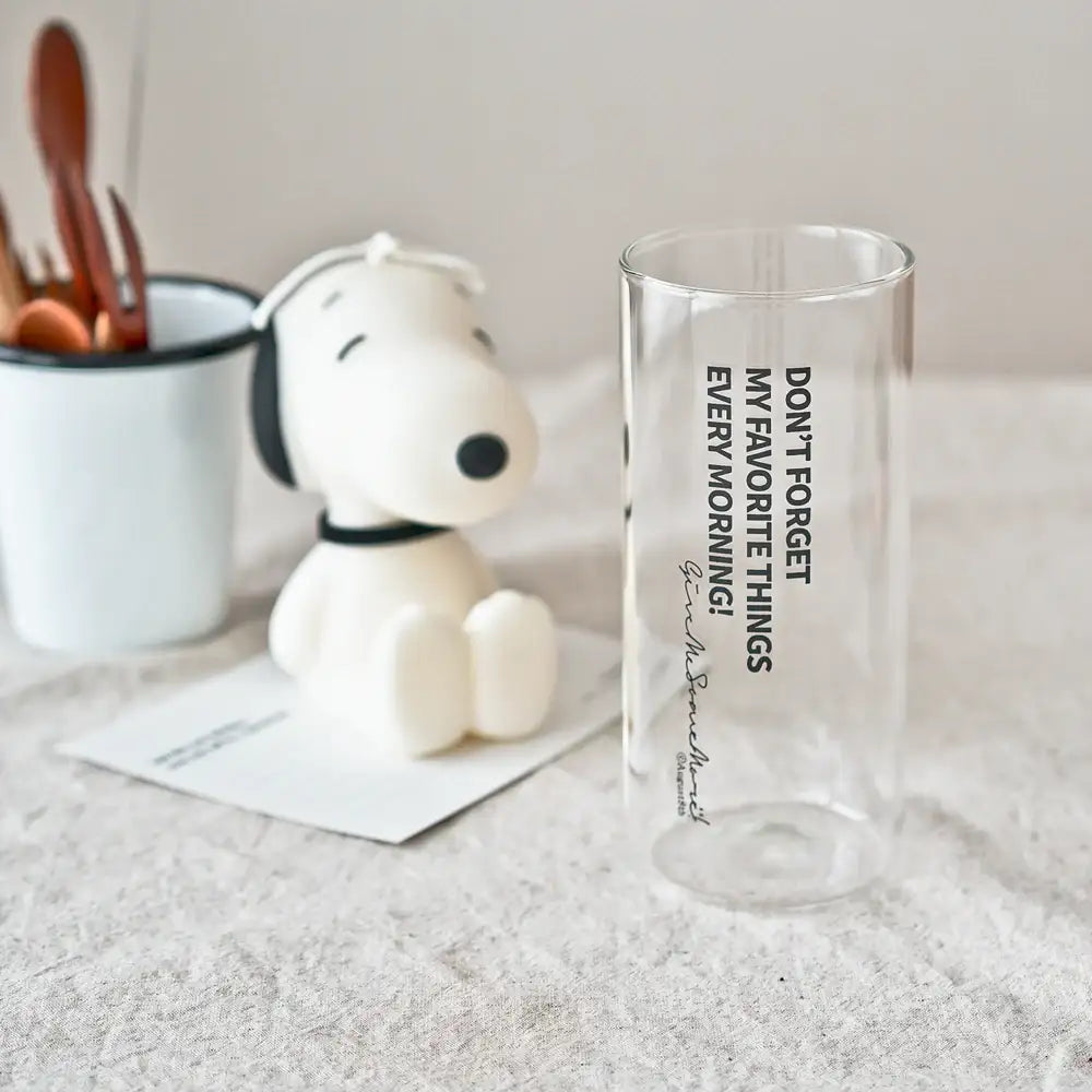 August8th - Every Morning Vertical Black Lettering Pure Long Glass (430ml) - August8th - Accessories - Harumio