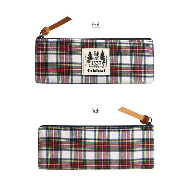 1537 - Tartan Check Pen Case - 1537 - Pen & Pencil Cases - Harumio