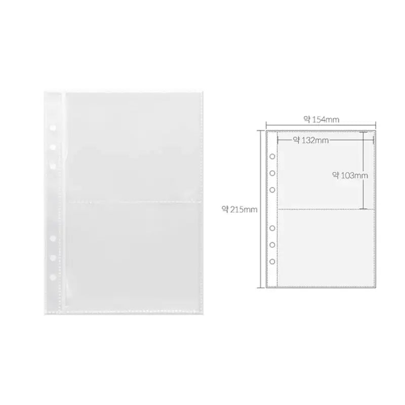 Yudaeng - A5 - 6 Hole Diary Clear File Storage Inlay - Yudaengdotcom - Binder Pockets - Harumio