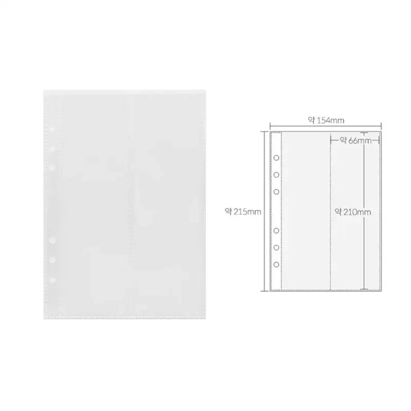 Yudaeng - A5 - 6 Hole Diary Clear File Storage Inlay - Yudaengdotcom - Binder Pockets - Harumio