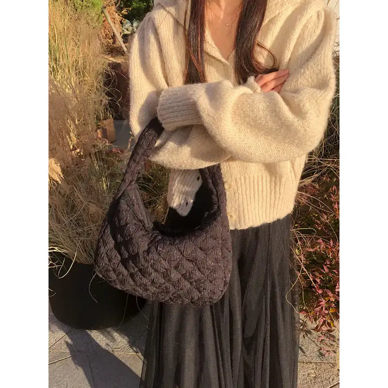 Ovuni - Quilted Hobo Bag - Ovuni - Bag - Harumio