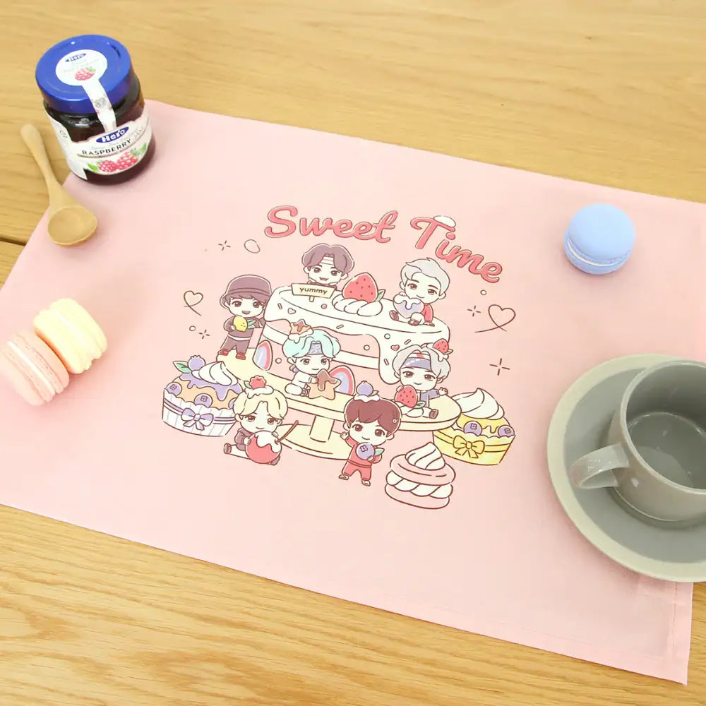 BTS - TinyTAN Sweet Time Kitchen Fabric - BTS TinyTAN - Home & Living, Accessories - Harumio