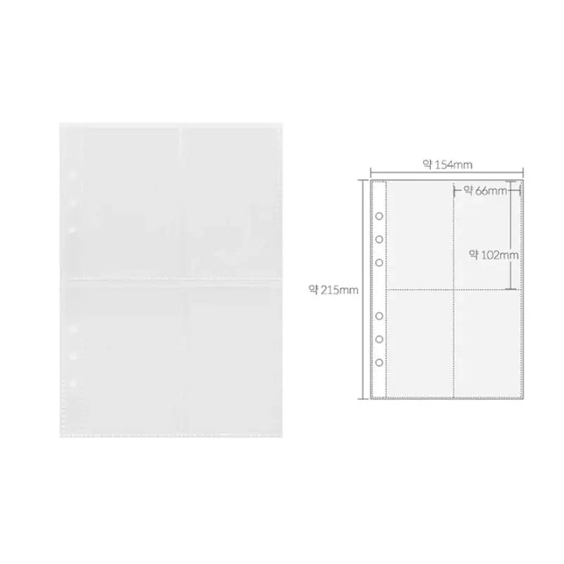 Yudaeng - A5 - 6 Hole Diary Clear File Storage Inlay - Yudaengdotcom - Binder Pockets - Harumio