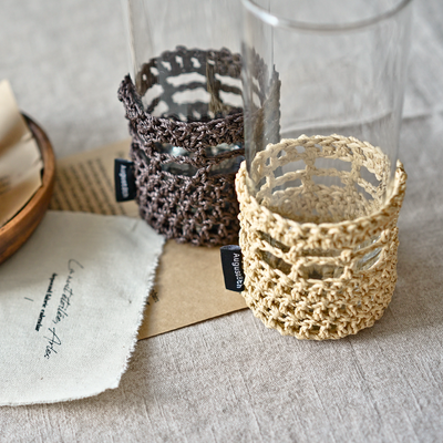 August8th - Glass Set with Handmade Knitted Holder