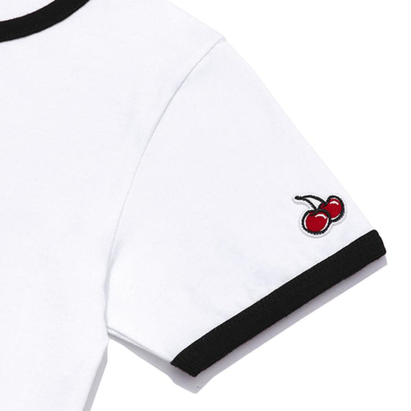 Kirsh - Big Cherry Ringer T-Shirt - White