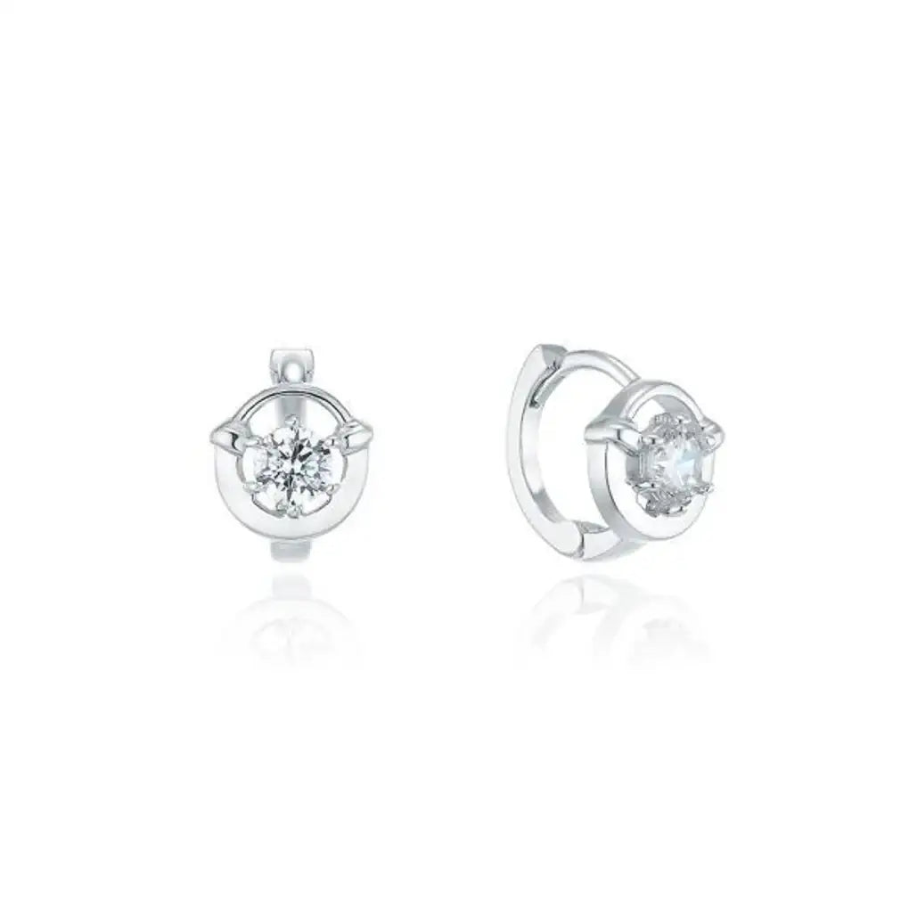 OST - Lucky Lock Horseshoe One-Touch Silver Earring - OST - Jewelry - Harumio