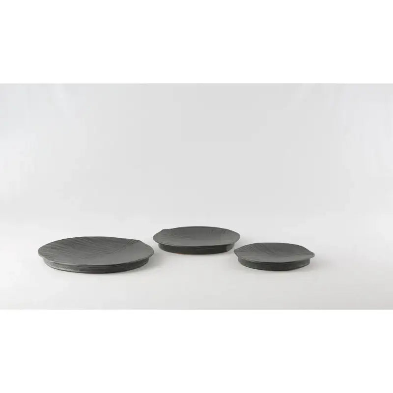 Chaora - Black Leaf Round Plate - Chaora - Tableware - Harumio