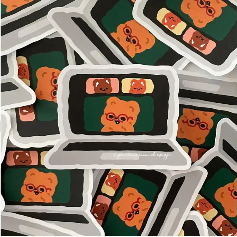 Pureureumdesign - Cupid Bear Study Removable Piece Sticker - Pureureumdesign - Sticker - Harumio