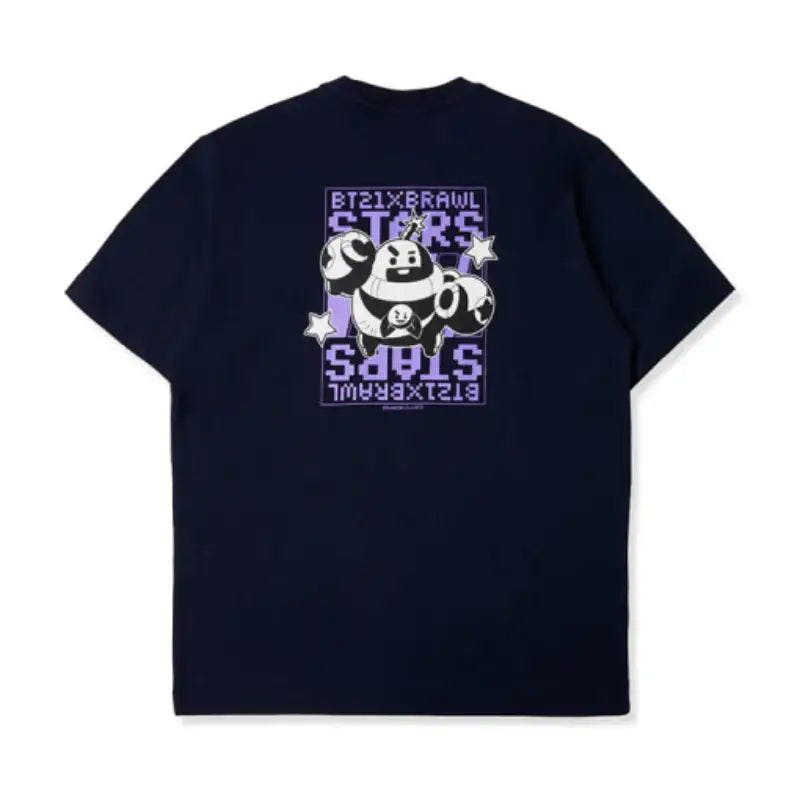 BT21 x Brawl Stars - Navy Short Sleeve T-shirt - LINE FRIENDS - Clothing - Harumio