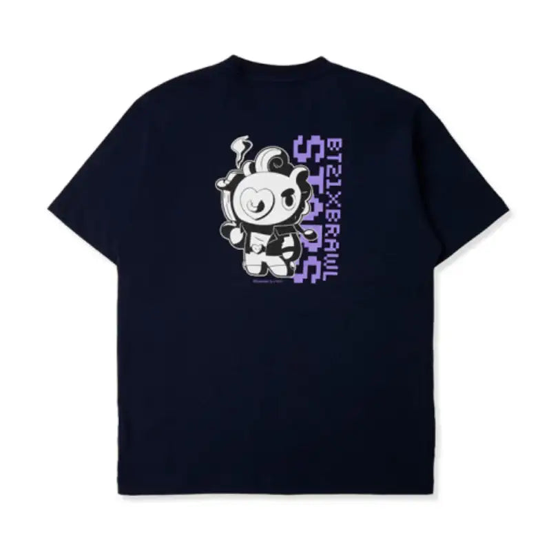 BT21 x Brawl Stars - Navy Short Sleeve T-shirt - LINE FRIENDS - Clothing - Harumio