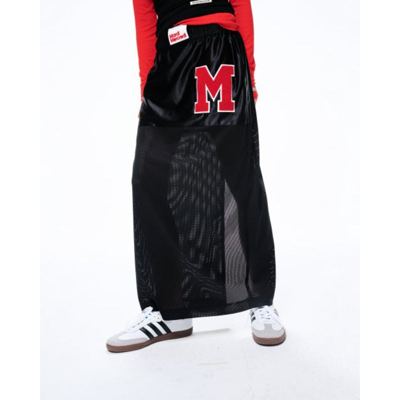 Mardi Mercredi - Satin Mesh Maxi Skirt