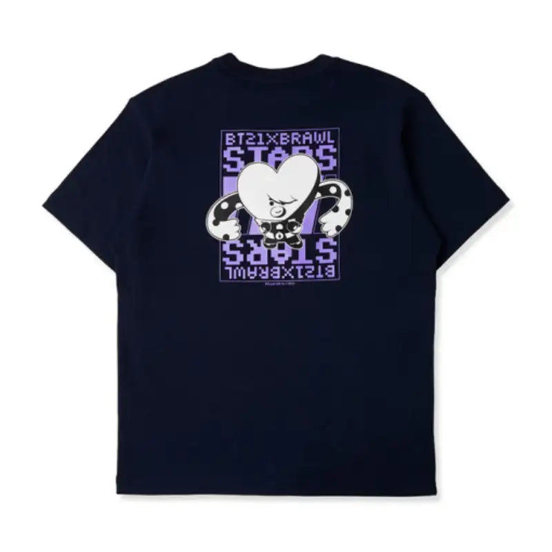 BT21 x Brawl Stars - Navy Short Sleeve T-shirt - LINE FRIENDS - Clothing - Harumio