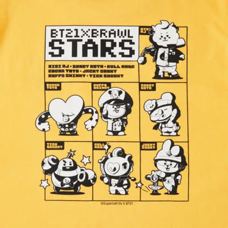 BT21 x Brawl Stars - Short Sleeve T-Shirt - LINE FRIENDS - Clothing - Harumio