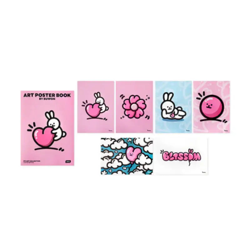 Line Friends - Buwon B.B.Rabbit Poster Book Set - Line Friends - Book - Harumio