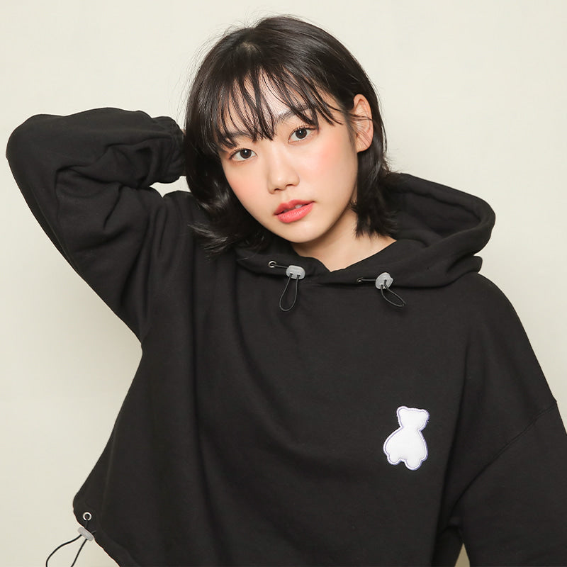 AQO - Bear Logo Crop Hoodie