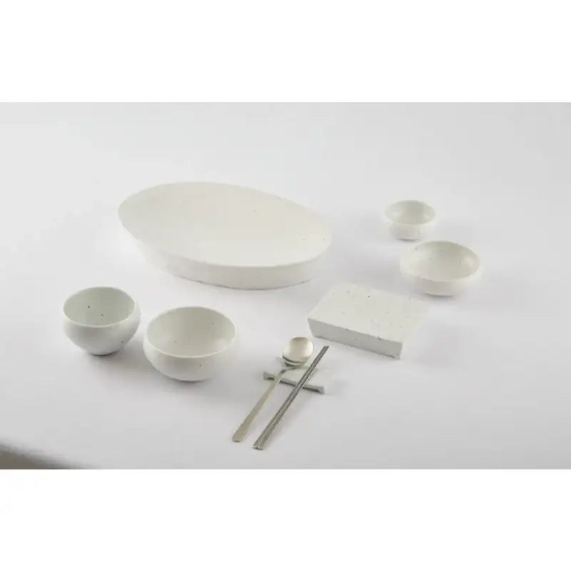 Chaora - Matte White Porcelain Ellipse Compote Plate