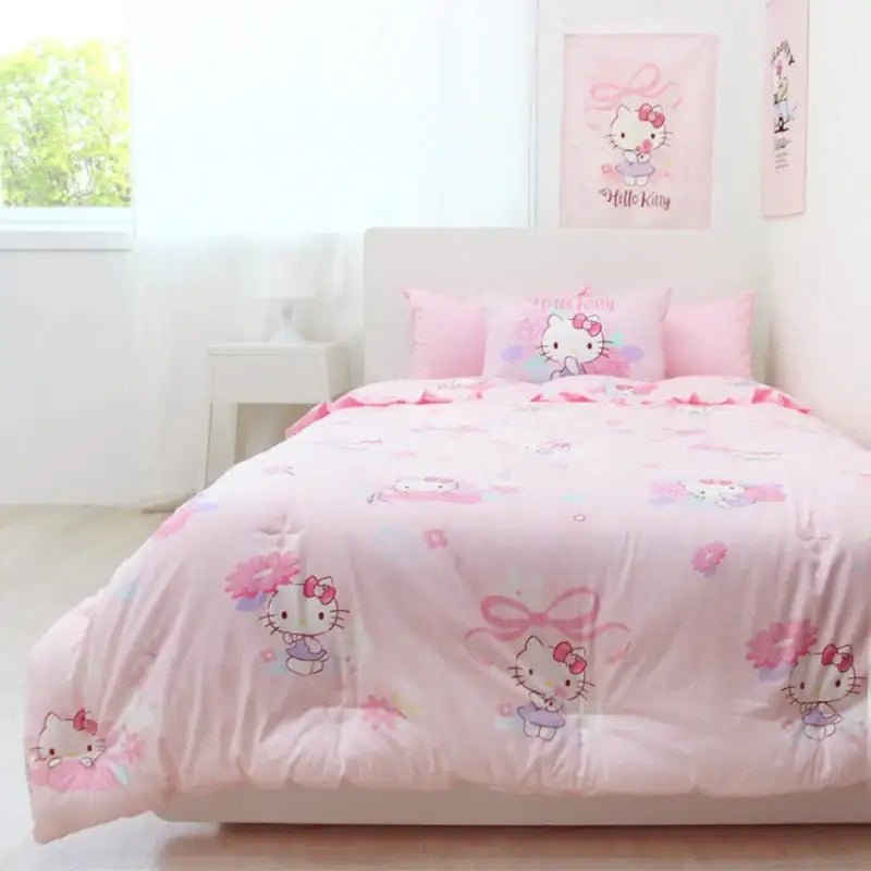 NARA HOME DECO X Hello Kitty - Flower Garden Bedding Quilt - NARA HOME DECO - Bedding Quilt - Harumio