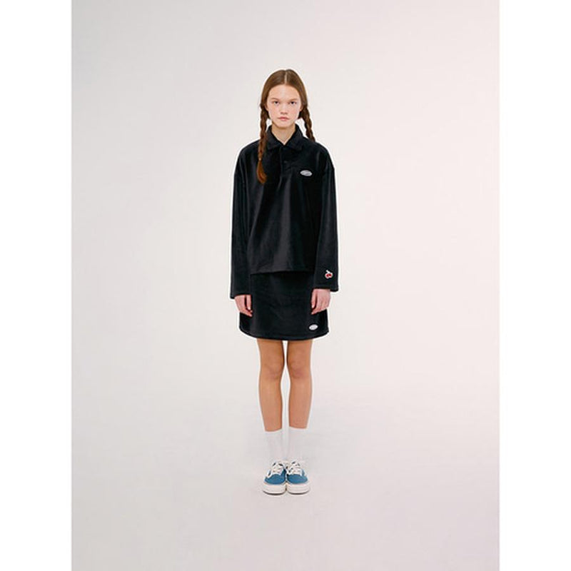 Kirsh - Long Sleeved Velour Collar Shirt - Black