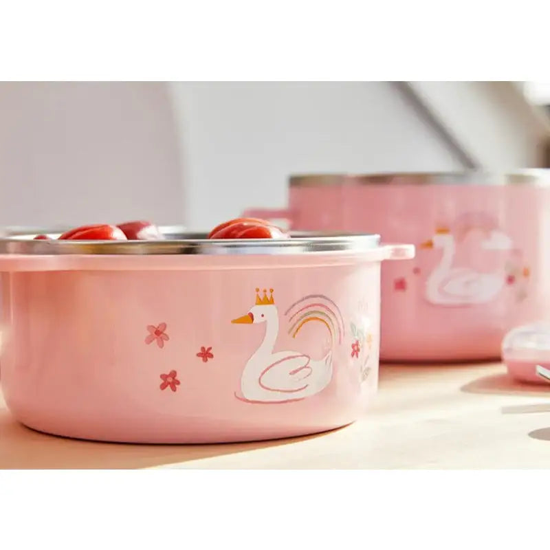 Korean Swan Lake - Double Stainless Deep Soup Bowl (Non-Slip) - Modern House - Tableware - Harumio