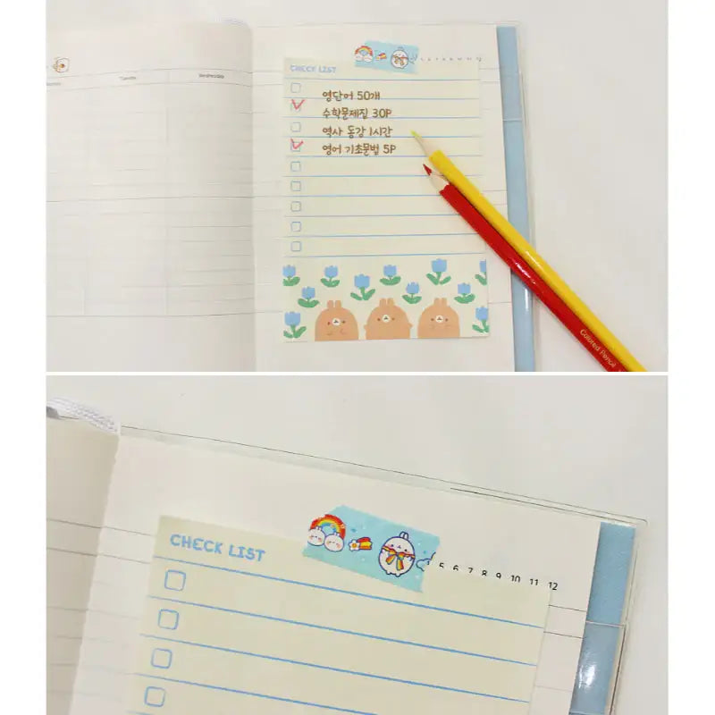 Molang - Flower Checklist - Molang - Memo Pads - Harumio