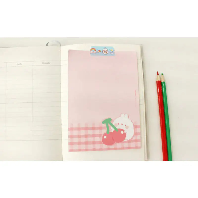 Molang - Fresh Cherry Memo Pad - Molang - Memo Pads - Harumio