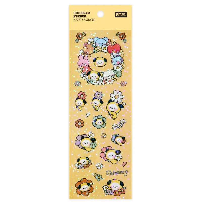 Monopoly x BT21 - Minini Hologram Sticker - Happy Flower - Monopoly - Hologram Sticker - Harumio