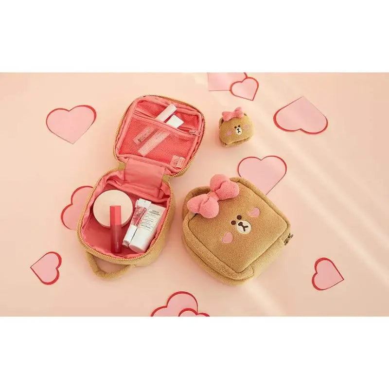 Line Friends - Choco Sweet Beauty Pouch - Line Friends - Travel Pouches - Harumio