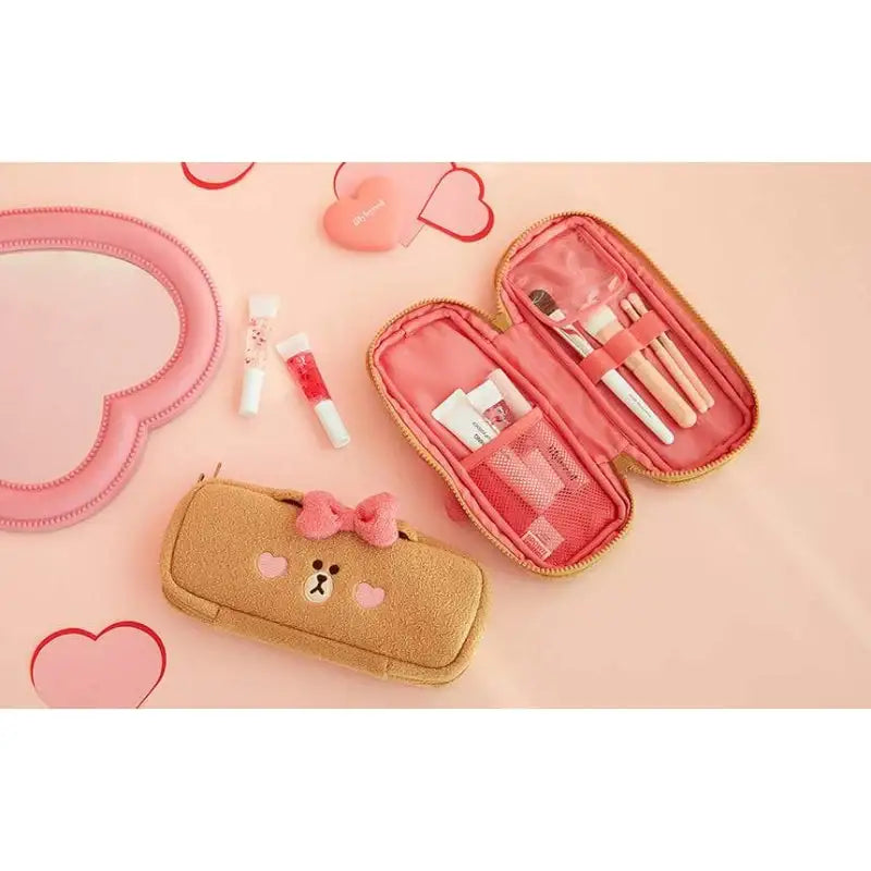 Line Friends - Choco Sweet Beauty Multi Pouch - Line Friends - Travel Pouches - Harumio