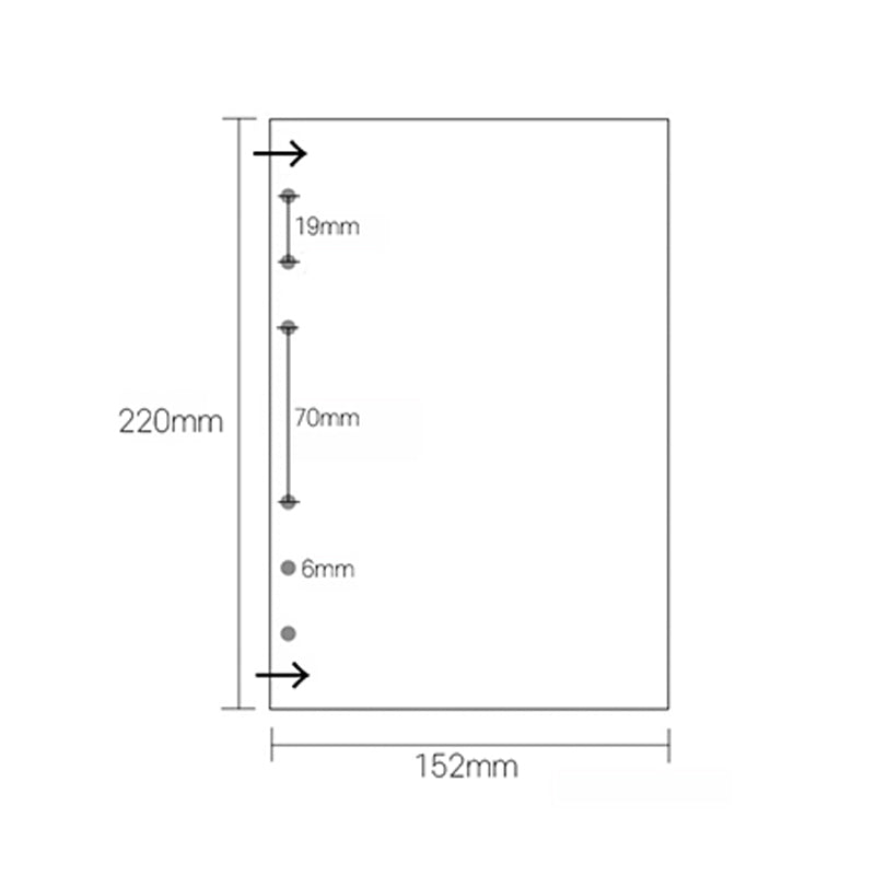 Yudaeng - A5 - 6 Hole Diary Clear Storage Inlay Protection