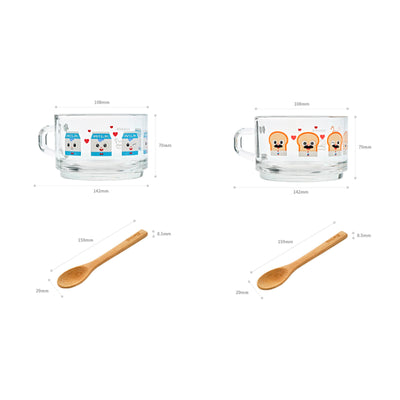 Glasslock x Bread Barbershop - Cereal Mug & Wooden Spoon Set