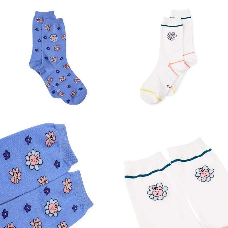 BT21 - Flower Collection - Hollow Socks Set - 2 Packs - BT21 - Socks - Harumio