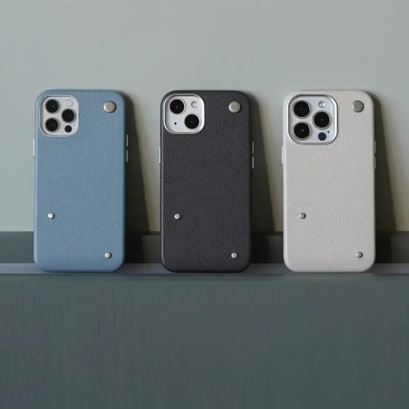 proper belongings - Round Studs Leather Case (iPhone) - proper belongings - Cases - Harumio