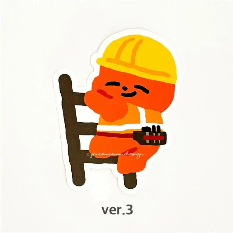Pureureumdesign - Cupid Bear construction site removable piece sticker - Pureureumdesign - Sticker - Harumio