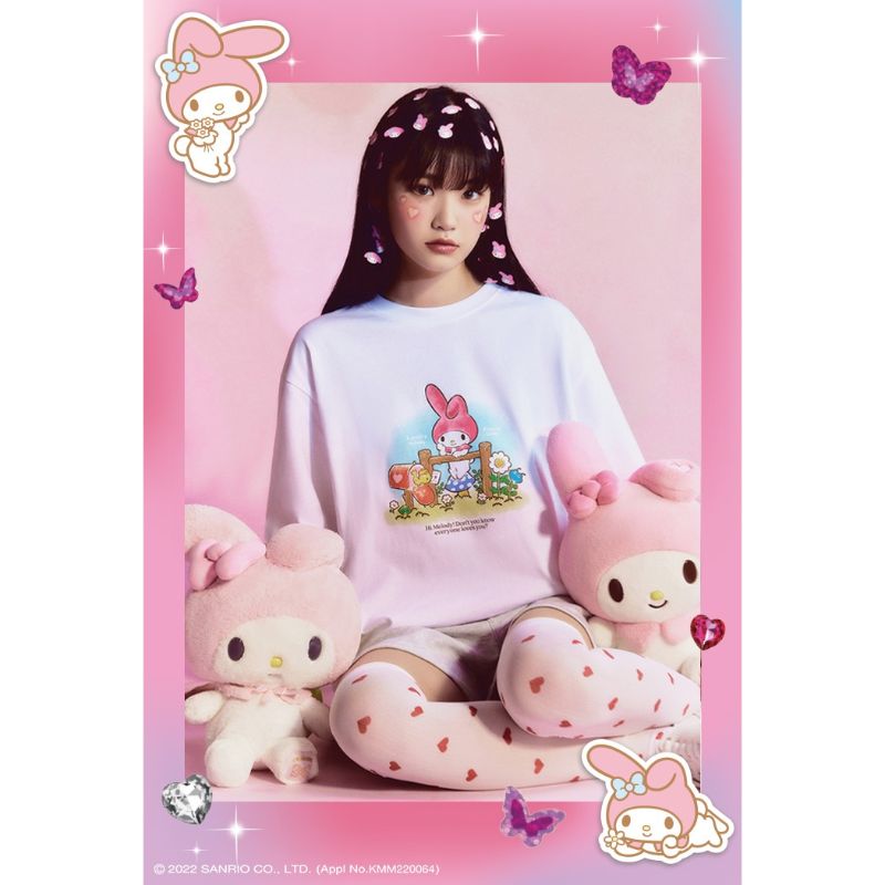 SPAO x Sanrio  - My Melody & Kurami - Graphic Short Sleeve T-shirt