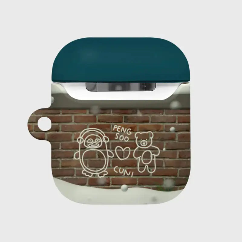 Earpearp x Pengsoo - White Christmas AirPods Hard Case (Navy) - Earpearp x Pengsoo - AirPods Case - Harumio