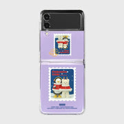 Earpearp x Pengsoo - Stamp Pengsoo and Cuni Galaxy Z Flip Clear Hard Case - Earpearp x Pengsoo - Phone Case - Harumio