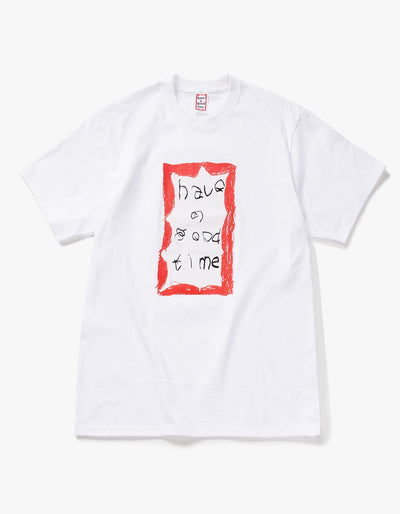 have a good time - Crayon Frame Short Sleeve T-shirt - White
