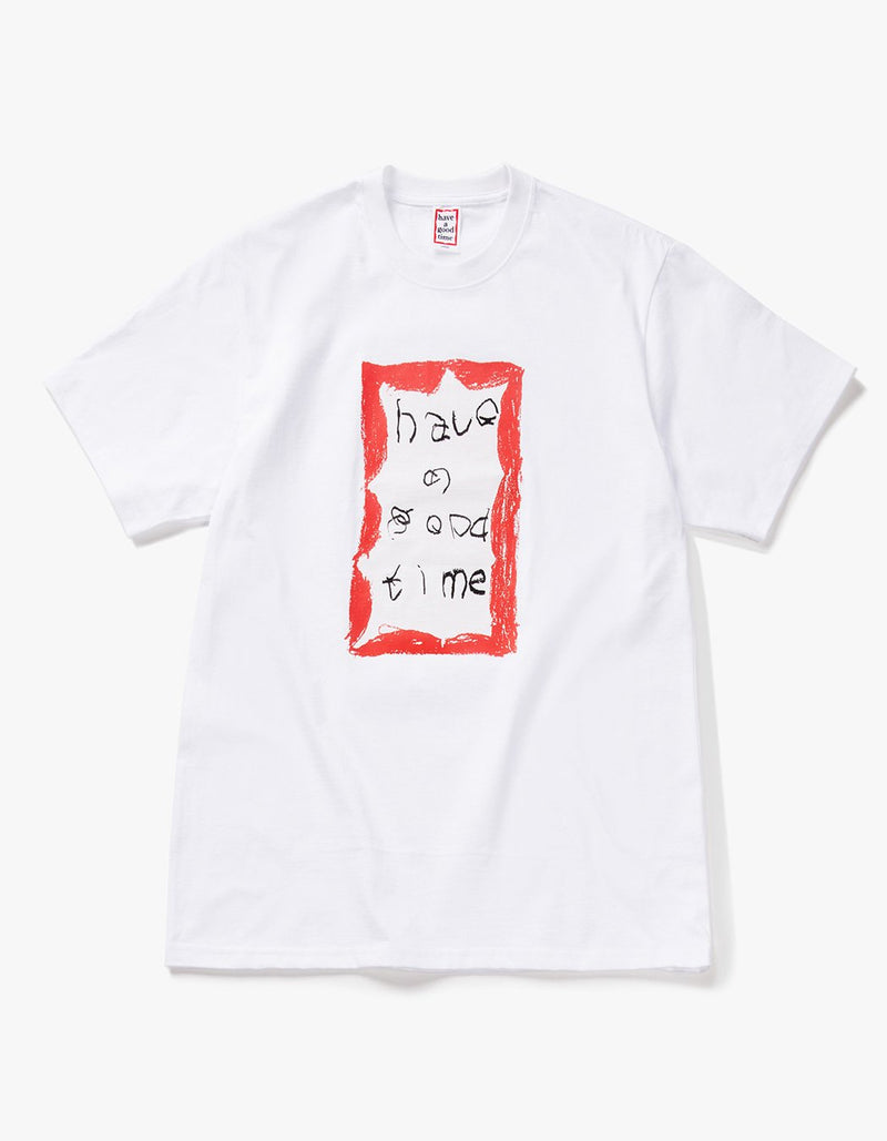 have a good time - Crayon Frame Short Sleeve T-shirt - White