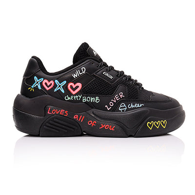 Lakai - Hati Graffiti Shoes - Black Neon